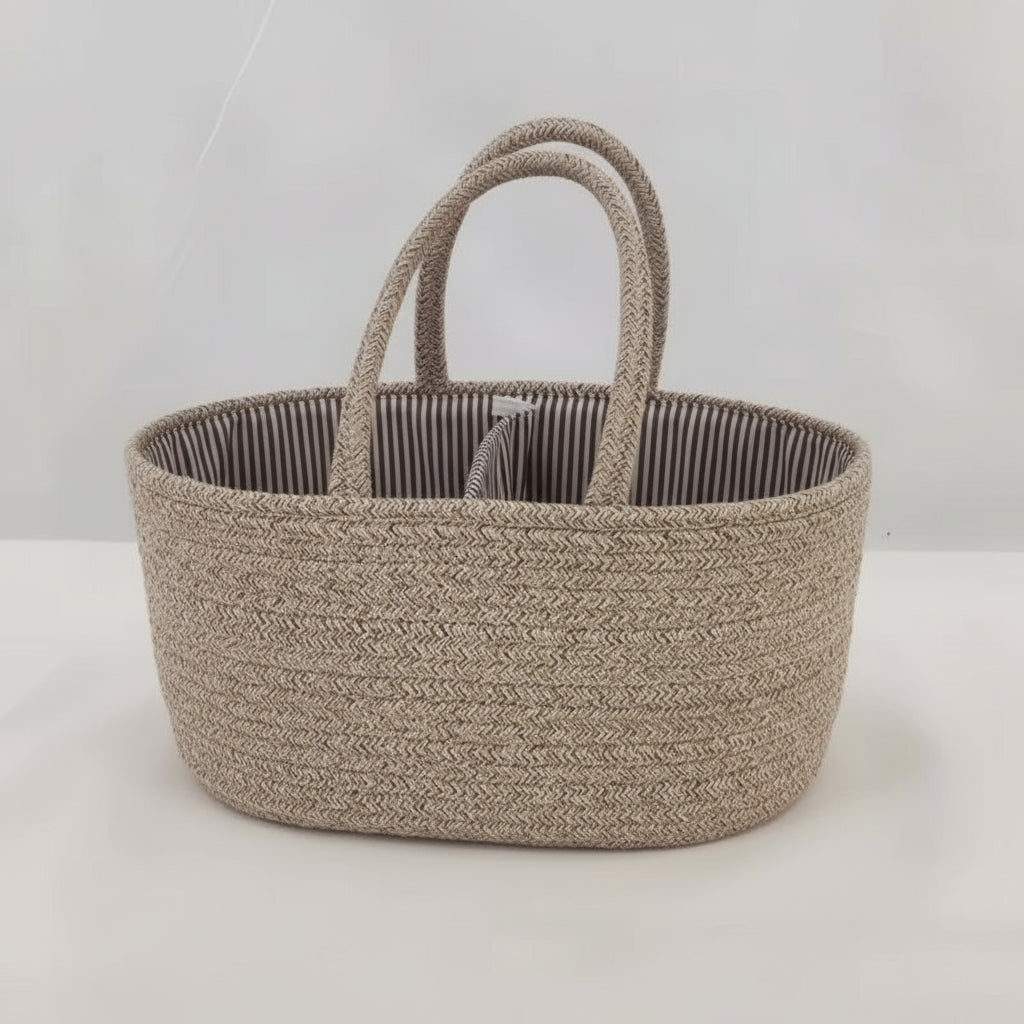 Panier à Couches Tressé – Organisation Élégante pour les Essentiels de Bébé