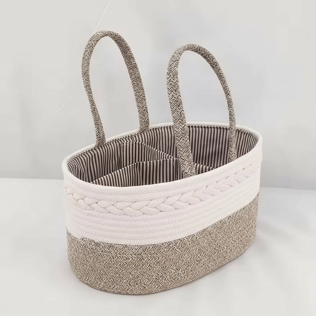 Panier à Couches Tressé – Organisation Élégante pour les Essentiels de Bébé