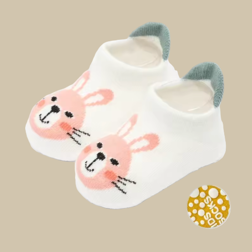 Chaussons Chaussettes Bébé – Motif Lion | Antidérapants & Douillets