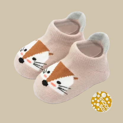 Chaussons Chaussettes Bébé – Motif Lion | Antidérapants & Douillets