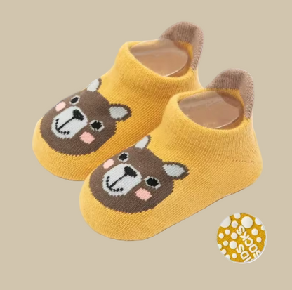 Chaussons Chaussettes Bébé – Motif Lion | Antidérapants & Douillets