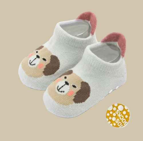 Chaussons Chaussettes Bébé – Motif Lion | Antidérapants & Douillets