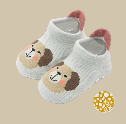 Chaussons Chaussettes Bébé – Motif Lion | Antidérapants & Douillets