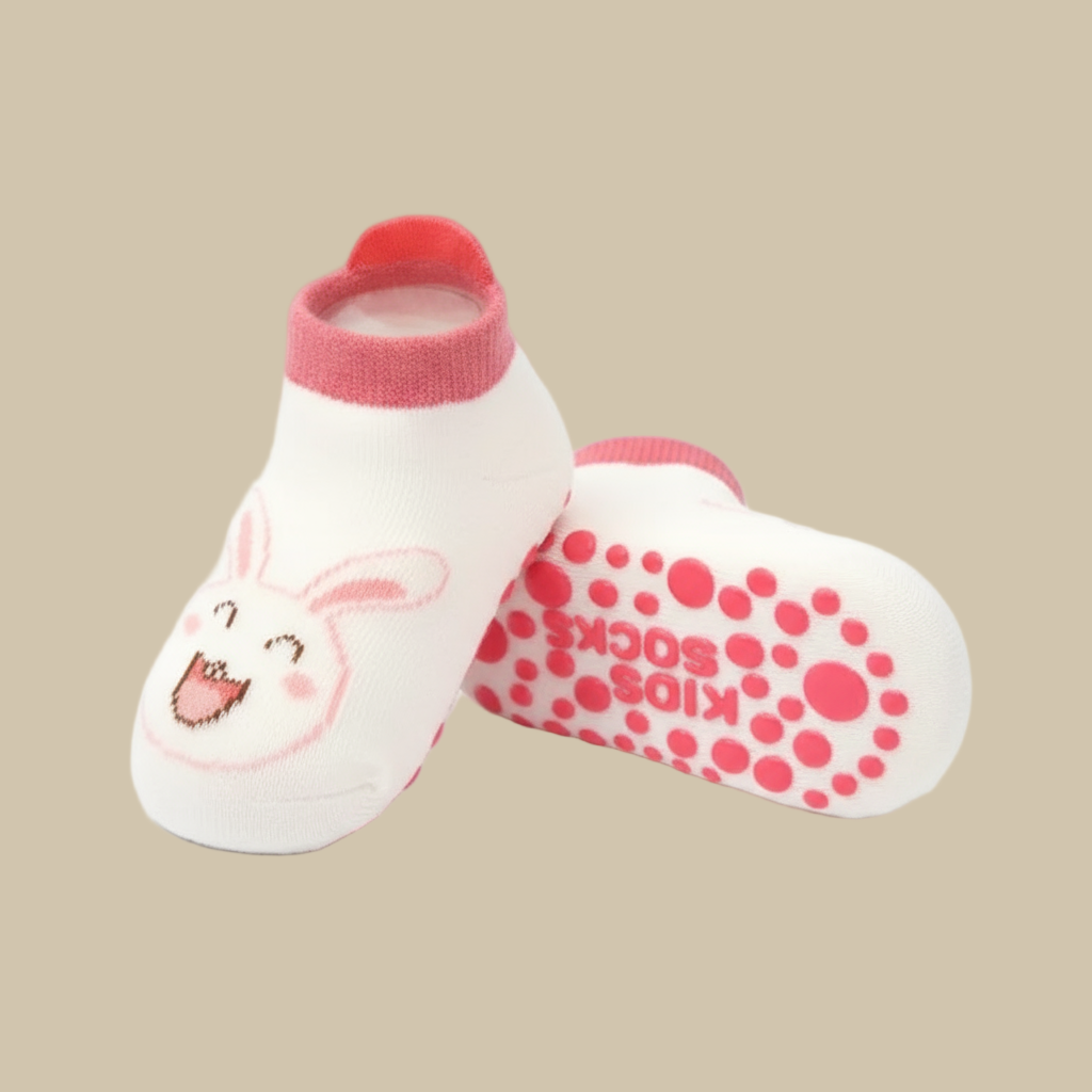 Chaussons Chaussettes Bébé – Motif Lion | Antidérapants & Douillets