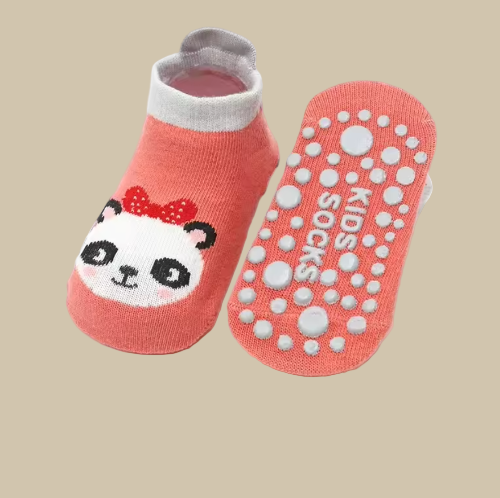Chaussons Chaussettes Bébé – Motif Lion | Antidérapants & Douillets