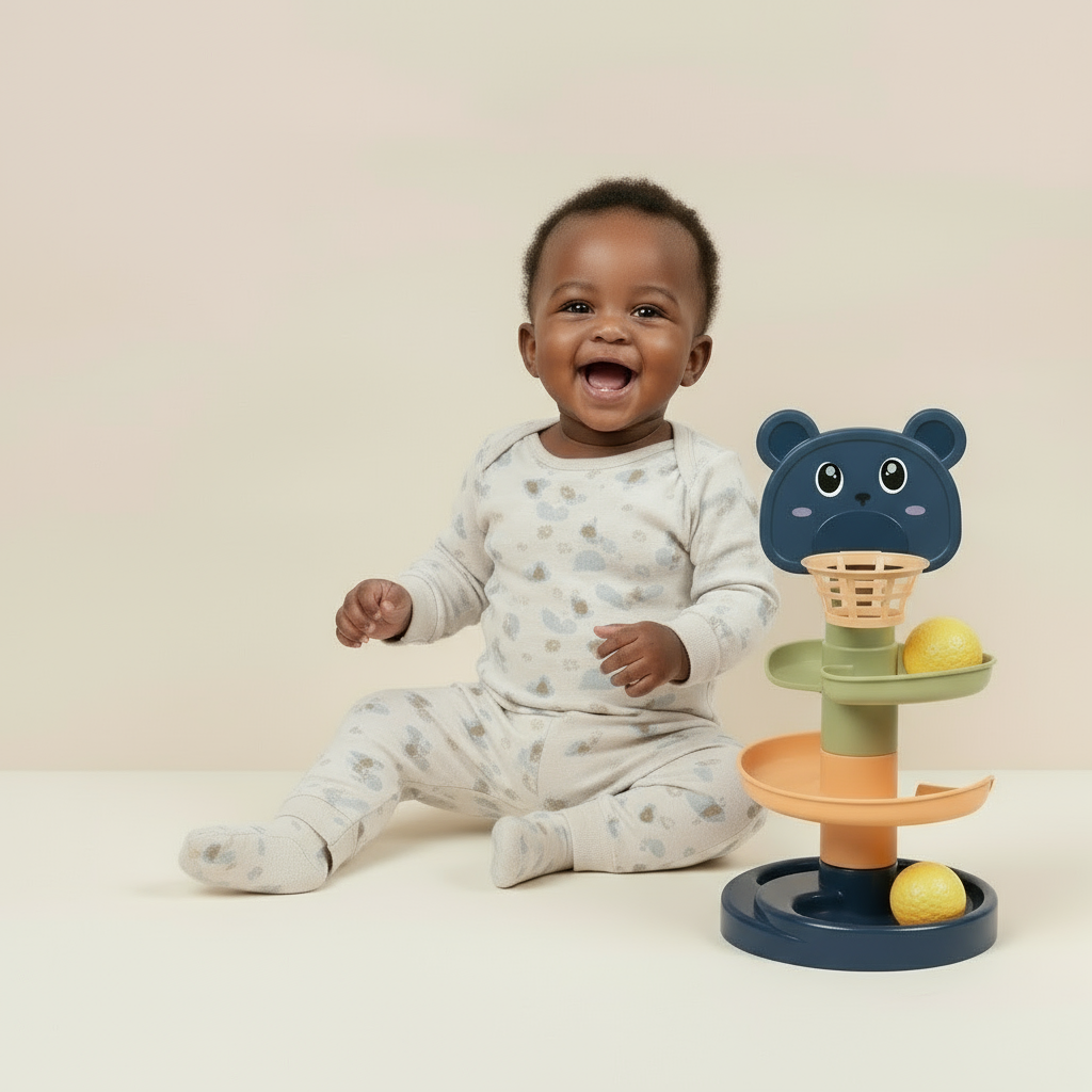 Tour de Glisse à Balles – Jeu d’Éveil Dynamique et Coloré