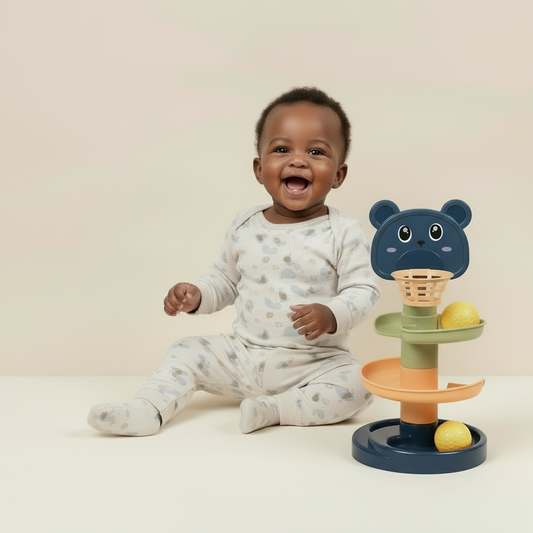 Tour de Glisse à Balles – Jeu d’Éveil Dynamique et Coloré