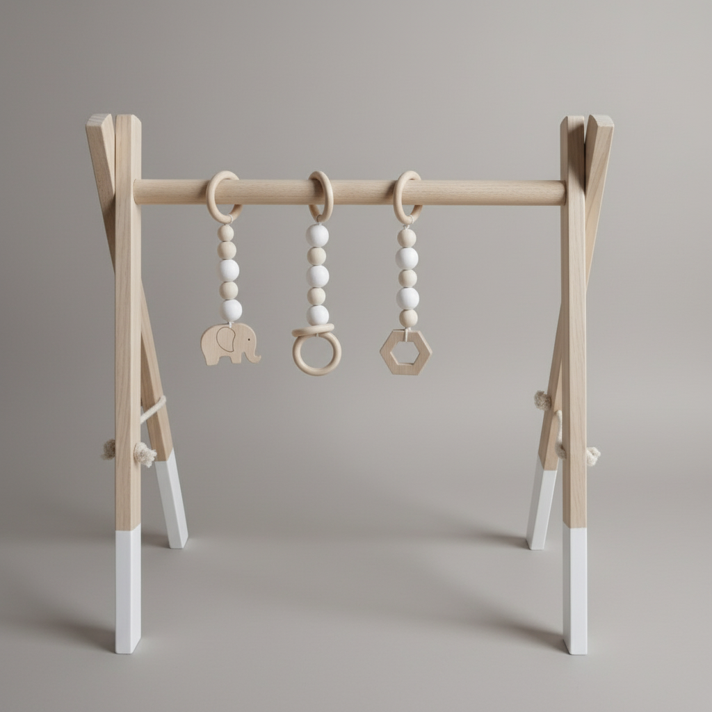 Jouet de Gymnastique en Bois pour Bébé – Éveil, Jeu et Décoration Nordique