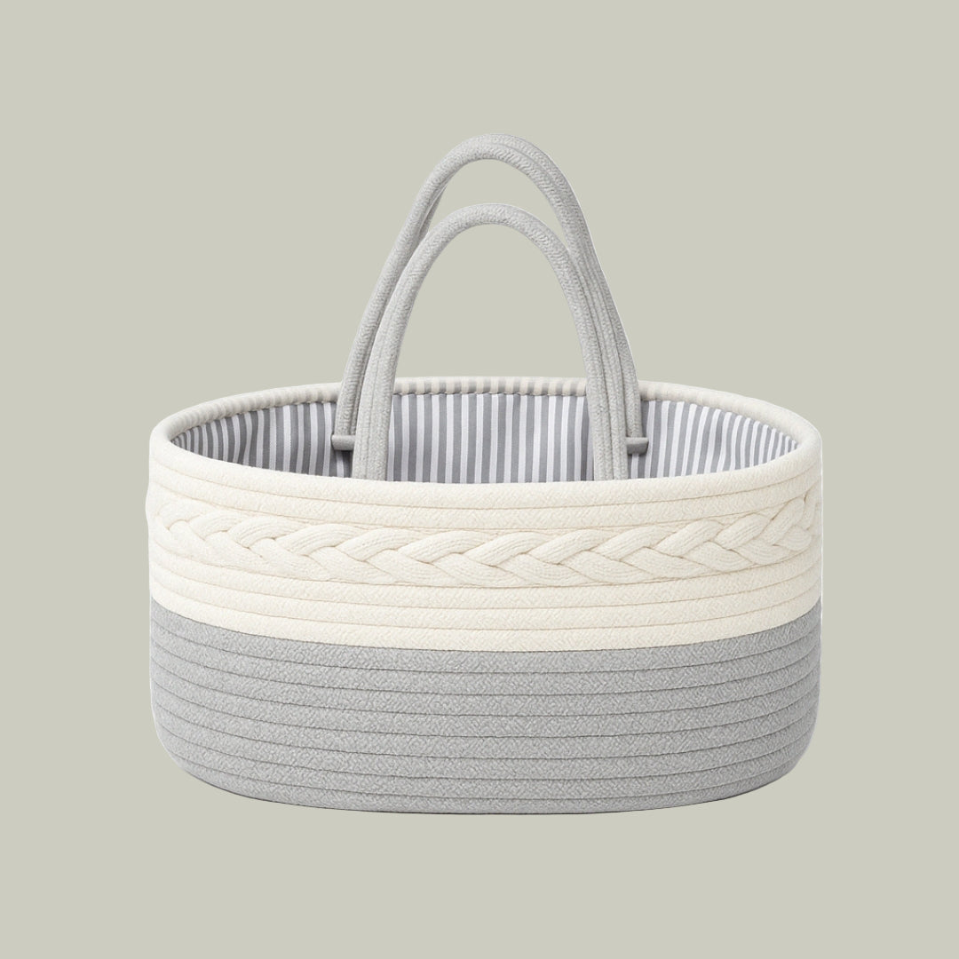 Panier à Couches Tressé – Organisation Élégante pour les Essentiels de Bébé