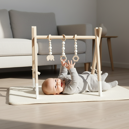 Jouet de Gymnastique en Bois pour Bébé – Éveil, Jeu et Décoration Nordique